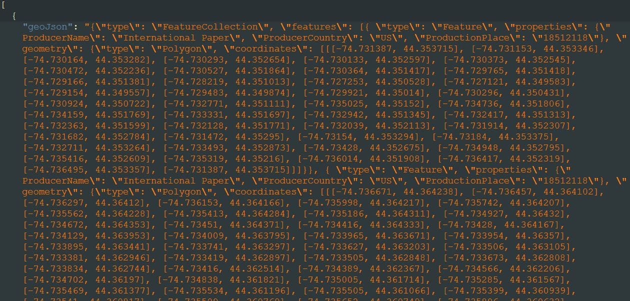Sample GeoJson Screenshot